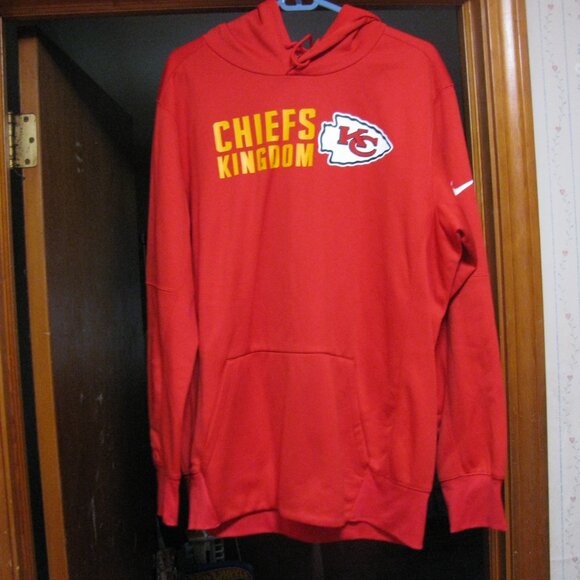 KC  KANSAS CITY CHIEFS  KINGDOM  RED HOODIE NIKE DRI FIT  L LOWEST PRICE PERFECT - Picture 4 of 8